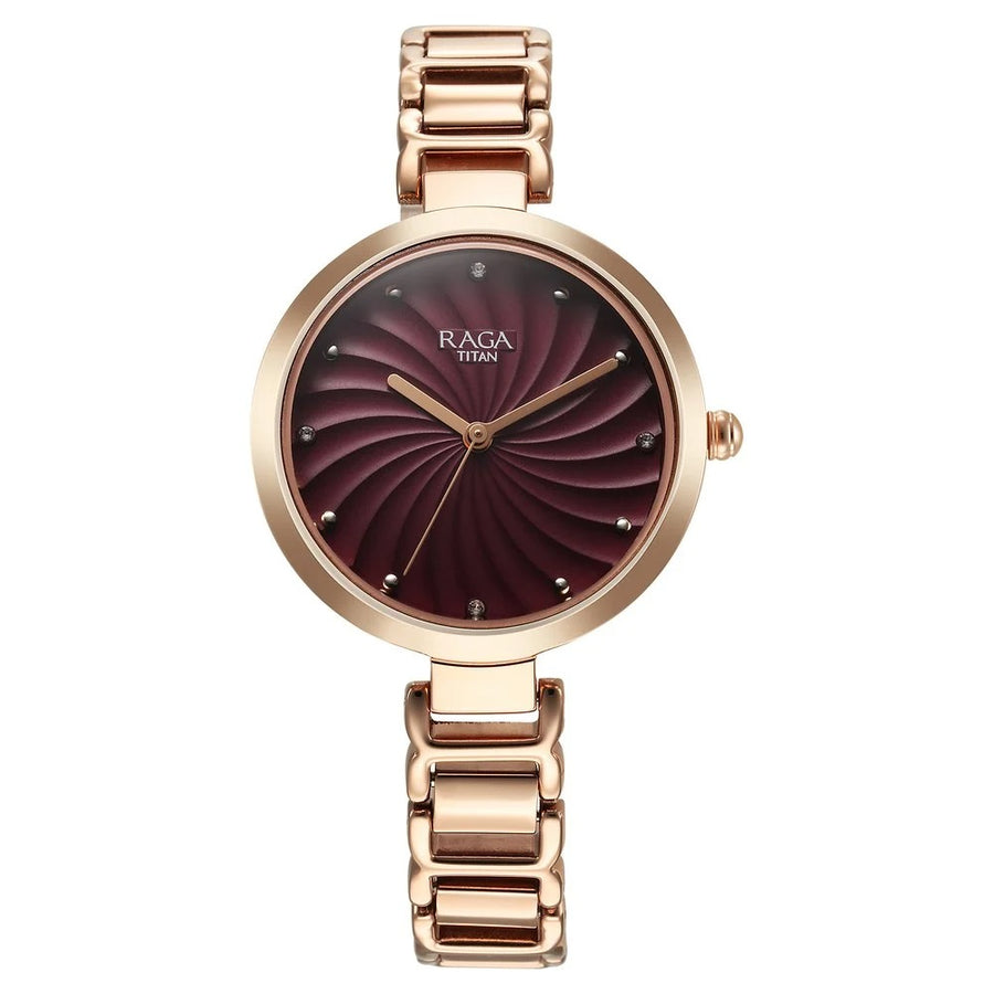 Titan 2752WM01 Raga Memoirs Women 3 Hands Quartz Watch 34mm