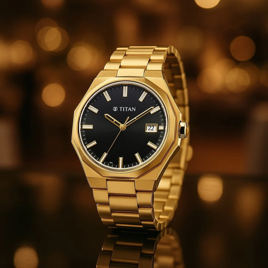 90212YM01 Regalia Dodecagon Men 3 Hands w/ Date Quartz Watch 40mm