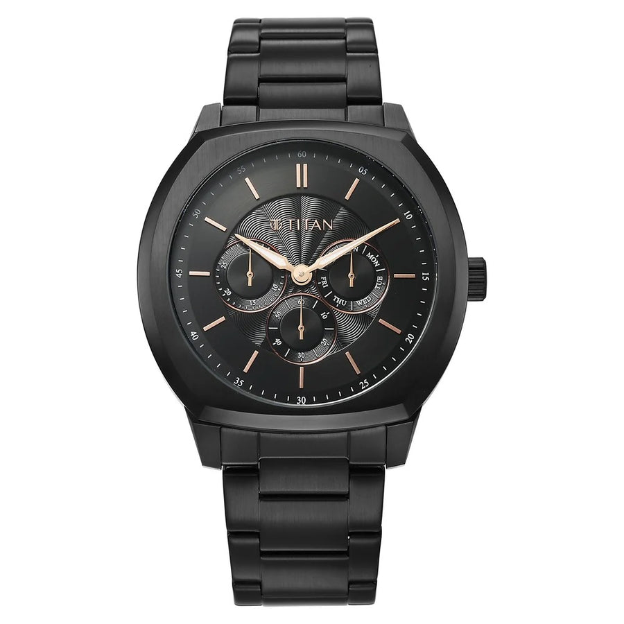 Titan 90213NM01 Regalia Arc Men Multifunction Quartz Watch 44mm