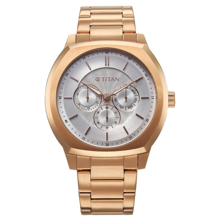 Titan 90213WM01 Regalia Arc Men Multifunction Quartz Watch 44mm