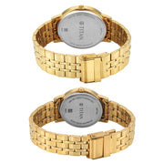 19672967YM01 Bandhan Eternal Pair Couple 3 Hands w/ Date Quartz Watch 42mm + 32.5mm