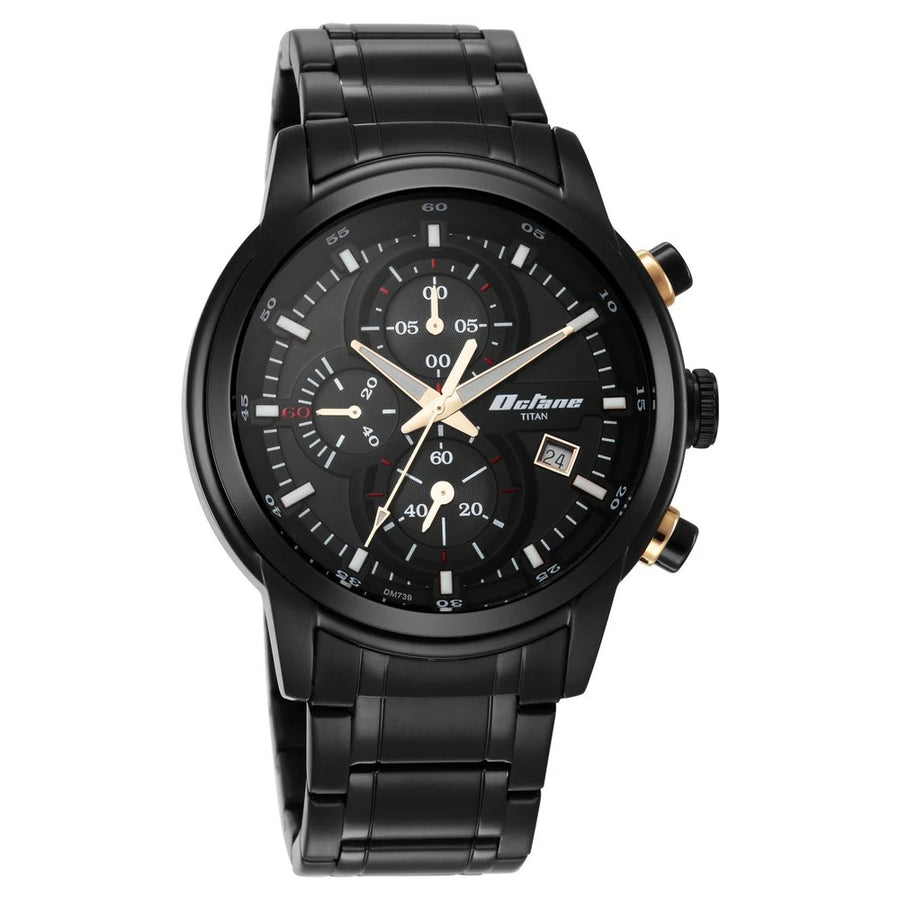 Titan 90086KM05 Octane Men Chronograph Quartz Watch 46mm