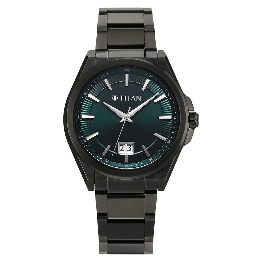 Titan 90219QM01 Classique Big Date Men 3 Hands w/ Date Quartz Watch 40mm