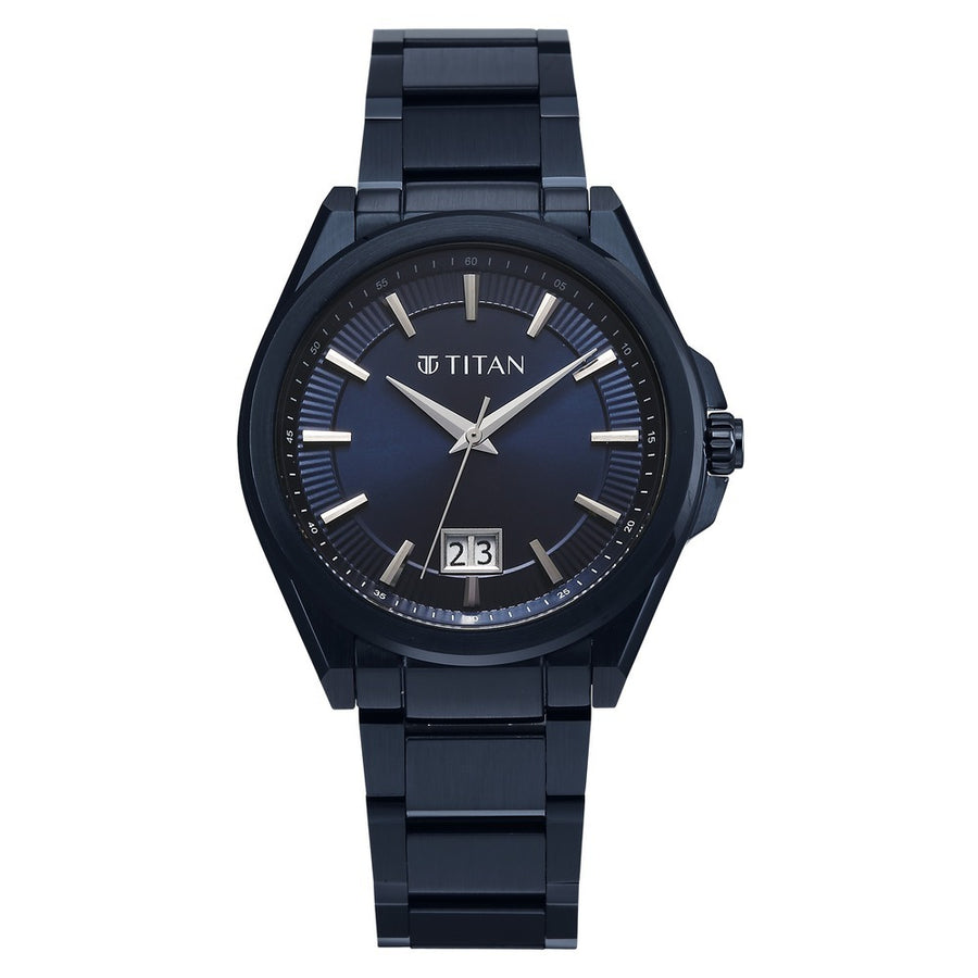 Titan 90219QM04 Classique Big Date Men 3 Hands w/ Date Quartz Watch 40mm