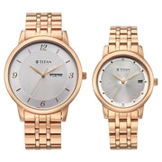 19672967WM01 Bandhan Eternal Pair Couple 3 Hands w/ Date Quartz Watch 42mm + 32.5mm