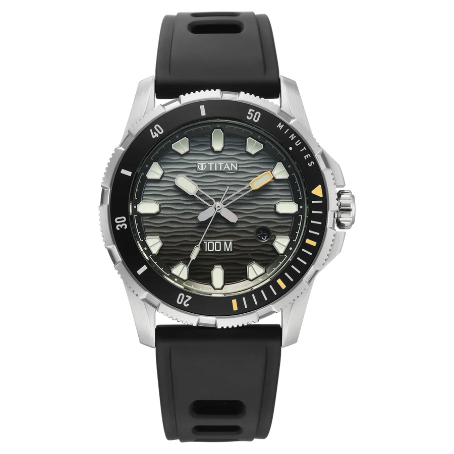 Titan 10067KP01 Zero Hour Diver's Men 3 Hands w/ Date Quartz Watch 41mm