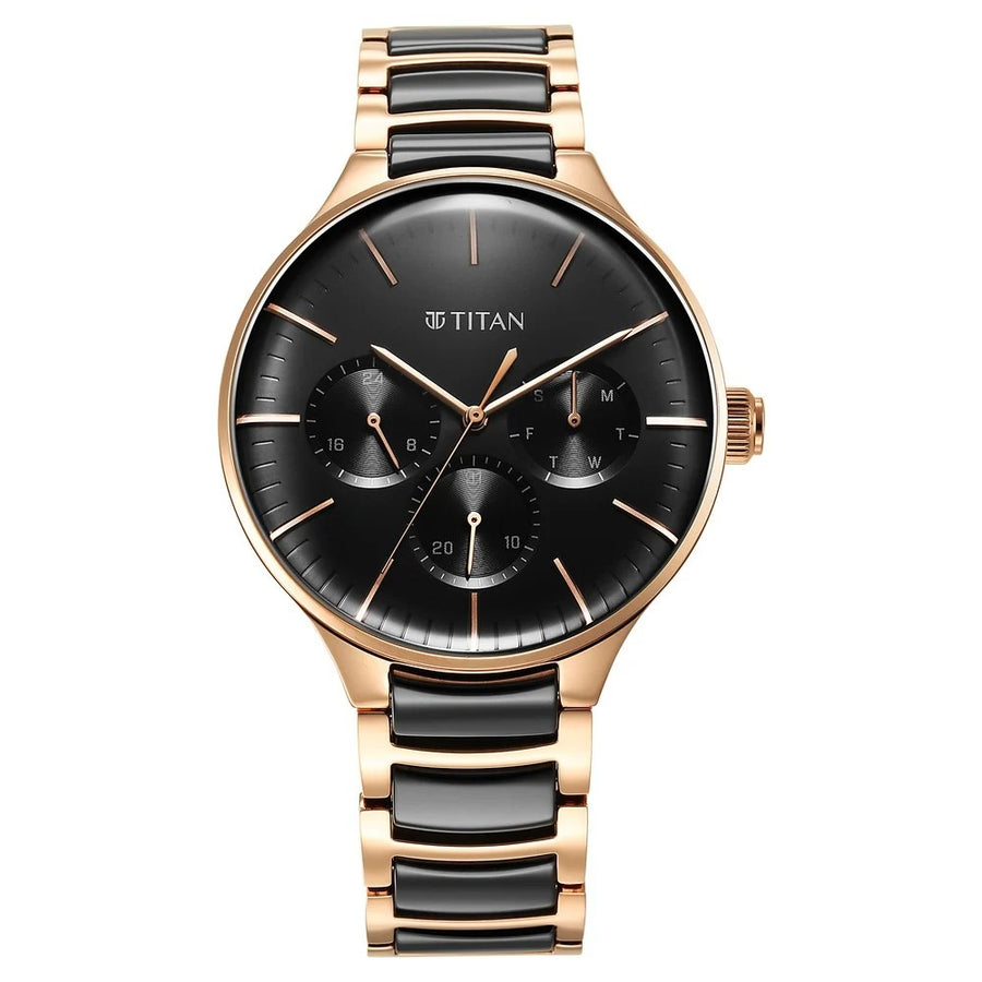 Titan 90148KD03 Ceramic Fusion Men Multifunction Quartz Watch 42mm
