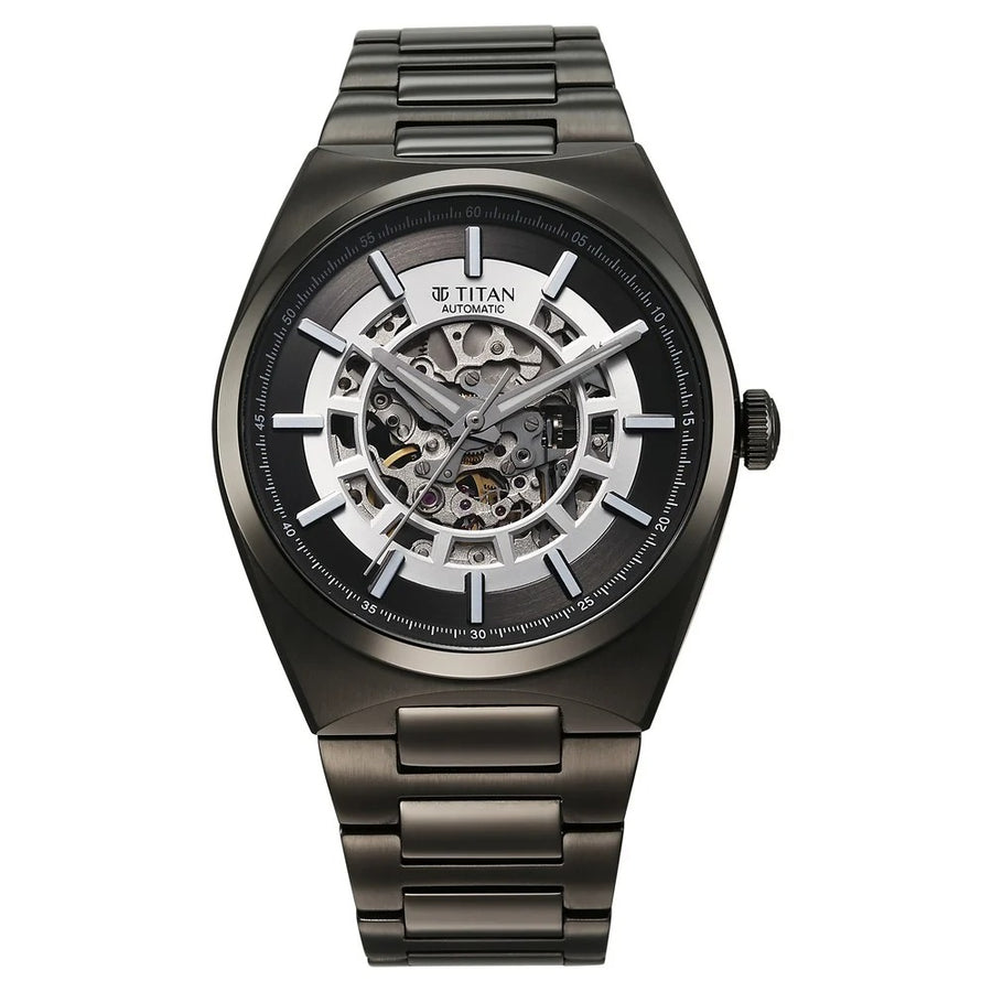 Titan 90221QM02 Nexus Skeletal Men 3 Hands Automatic Watch 42mm