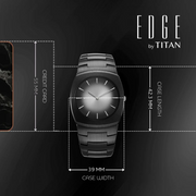10055NC01 Edge Fumage Men 2 Hands Quartz Watch 39mm