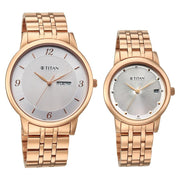 19672967WM01 Bandhan Eternal Pair Couple 3 Hands w/ Date Quartz Watch 42mm + 32.5mm