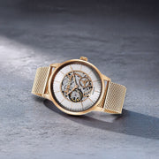 90110WM02 Skeletal Men 3 Hands Automatic Watch 44mm