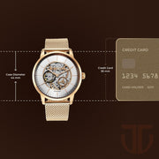 90110WM02 Skeletal Men 3 Hands Automatic Watch 44mm