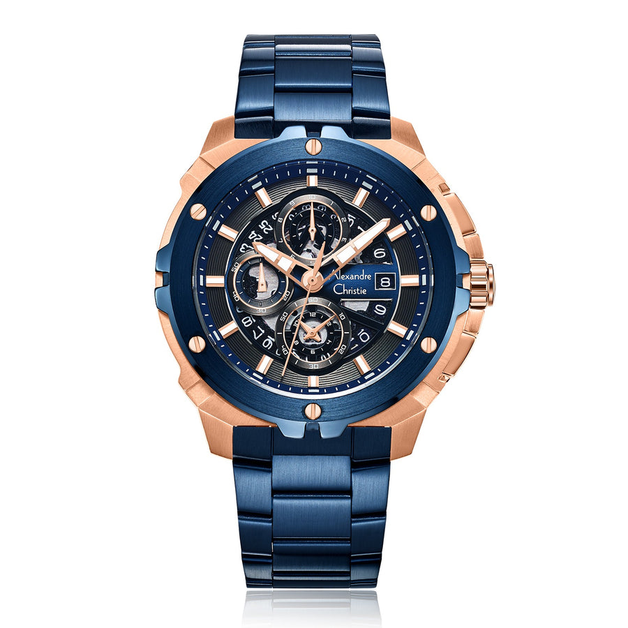 Alexandre Christie 6692MCFURBU Men's Chronograph Quartz Watch 44mm