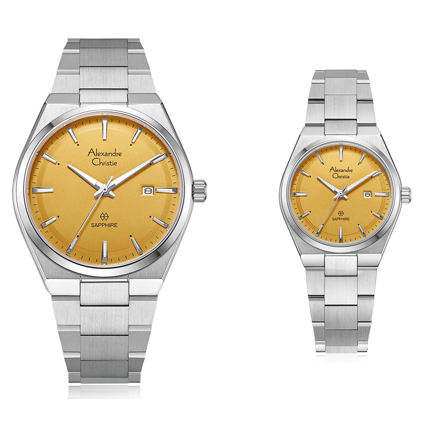 Alexandre Christie 8697MDLDBSSYL Couple's Classic Quartz Watch 39+32mm