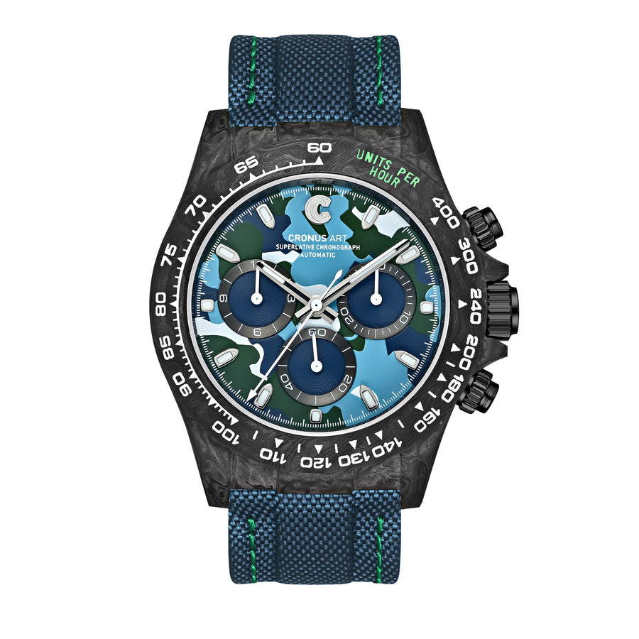 Cronus Art CM016-037 Chrono Legend Carbon Series Warwolf Automatic WatchFor Men 40mm