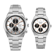 8697MCBFSSSLRG Couple's Chronograph Quartz Watch 32+39mm
