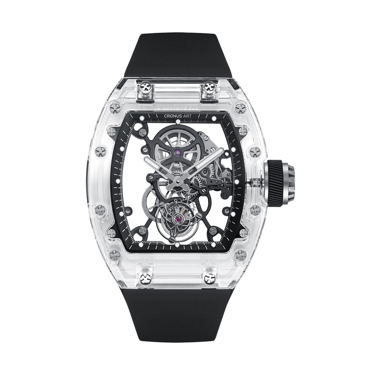 CM08-028 Men's Crystal Case Tourbillon Watch 42mm