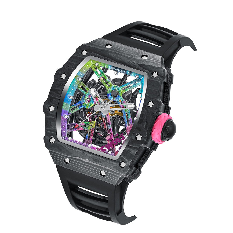 CM002-017 Men's Carbon Case Automatic Watch 44mm