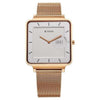 Titan 10017WM01 Edge Quad white dial quartz analog watch with rose gold stainless steel strap for men 38mm