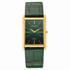 Titan 1043YL11 Edge Monture green dial quartz analog watch with green leather strap for men 26mm