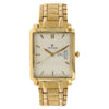 Titan 1506YM01 silver dial quartz analog watch with day and date golden metal strap for men 31mm