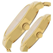 Titan 15802490YM04 Couple Watch with Golden Metal Straps