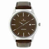 Titan 1584SL04 Neo brown dial quartz analog watch with brown leather strap and date for men 42mm