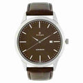 Titan 1584SL04 Neo Classic Brown Dial Quartz Analog Watch with Brown Leather Strap and Date for Men 42mm