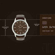 Titan 1584SL04 Neo Classic men's watch with brown dial, mineral glass and hook clasp