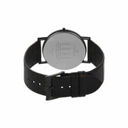 Titan 1595NL01 men's watch with black round dial, black leather strap and slim stainless steel case