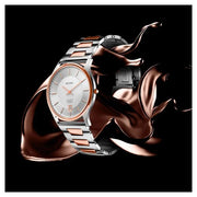 Titan 1683KM01 silver dial men's analog quartz watch with stainless steel case and butterfly clasp
