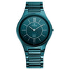 Titan 1696QC03 Edge Ceramic Electric Blue Dial Quartz Analog Ceramic Strap Watch for Men 40.5mm