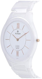 Titan 1696QC04 Arctic White Dial Edge Ceramic Men's Watch