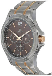 Titan 1698KM01 Brown Dial Men's Multifunction Quartz Watch