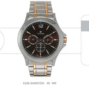 Titan 1698KM01 Brown Dial Two-Tone Stainless Steel Strap Watch for Men
