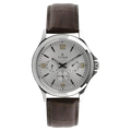 Titan 1698SL01 Silver Dial Quartz Multifunction Brown Leather Strap Watch for Men 44.5mm