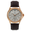 Titan 1698WL01 Workwear White Dial Quartz Multifunction Brown Leather Strap Watch for Men 44.5mm