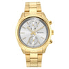 Titan 1733YM01 Workwear silver dial quartz multifunction watch with golden stainless steel strap for men 41mm