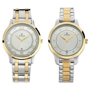 Titan 17752481BM01 Bandhan Silver Dial Quartz Couple Watch with Date 40mm and 30.5mm