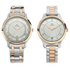 Titan 17752481KM01 Bandhan couple silver dial quartz analog watch with date and two-tone stainless steel straps 40mm and 30.5mm