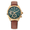 Titan 1829QL01 Maritime Sea Green Dial Quartz Multifunction Tan Leather Strap Watch for Men 42.5mm