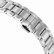 Titan 1843SM03 38mm quartz watch with blue dial, silver stainless steel strap and sapphire glass