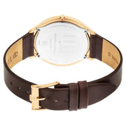 Titan 1843WL01 Edge quartz watch with white dial, sapphire glass, 38mm case and brown leather strap