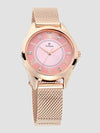 Titan 2565WM02 pink dial quartz multifunction analog watch with golden stainless steel strap for women 34mm