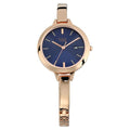 Titan 2578WM02 Raga Viva Blue Dial Quartz Analog Watch with Date Rose Gold Metal Strap for Women 29.3mm