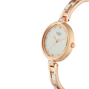 Titan 2581WM02 Raga I Am White Dial Quartz Analog Rose Gold Metal Strap Watch for Women 28mm