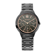 Titan 2588NM01 Workwear anthracite dial quartz analog watch with day and date black stainless steel strap for women 36mm