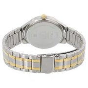Titan 2590BM01 quartz moonphase watch with white dial, metal case and butterfly clasp