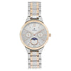 Titan 2590KM01 white dial quartz analog moonphase watch with two-tone stainless steel strap for women 34mm