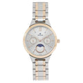 Titan 2590KM01 White Dial Quartz Analog Moonphase Watch with Two-Tone Stainless Steel Strap for Women 34mm